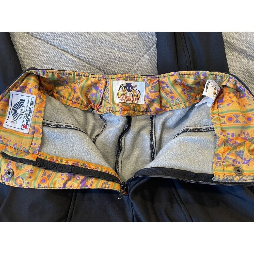 VINTAGE DESCENTE Stirrup Black‎ Stretch High Waist Ski Pant Size US 30 - Picture 3 of 8